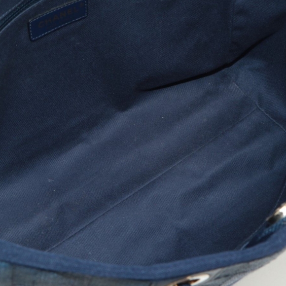 Chanel Mixed Fibers Striped Small Deauville Tote Navy Blue - Picture 6 of 16